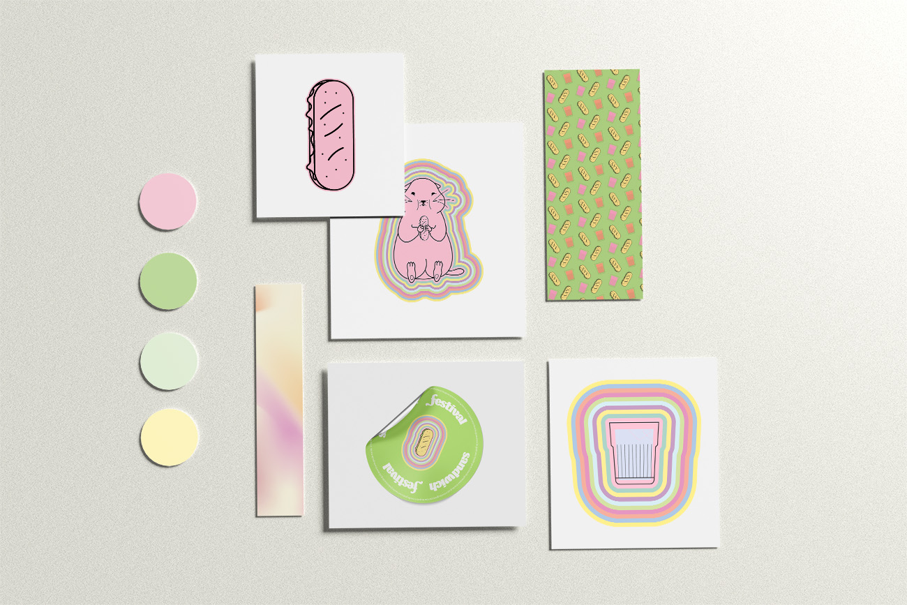 moodboard de l'identité visuelle du sandwich festival